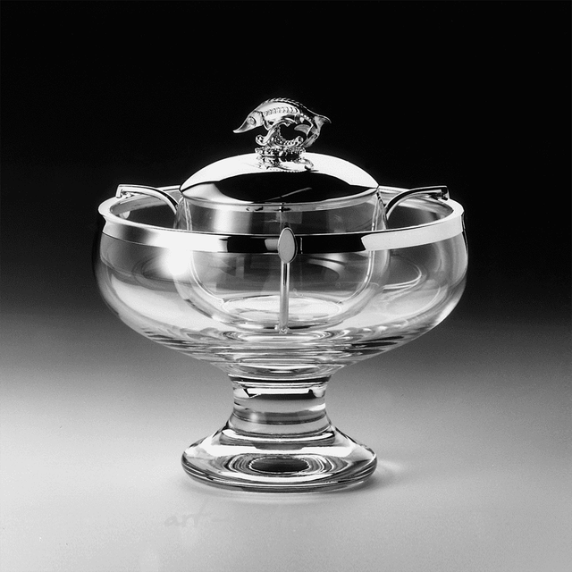 Икорница с серебряной крышкой и оправой TAFELGERÄTE SILBER