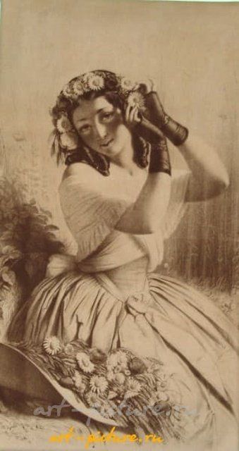 Полевые цветы гравюра на натуральной коже 