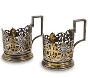 Антикварная серебряная пластина с изображением Святого Сердца