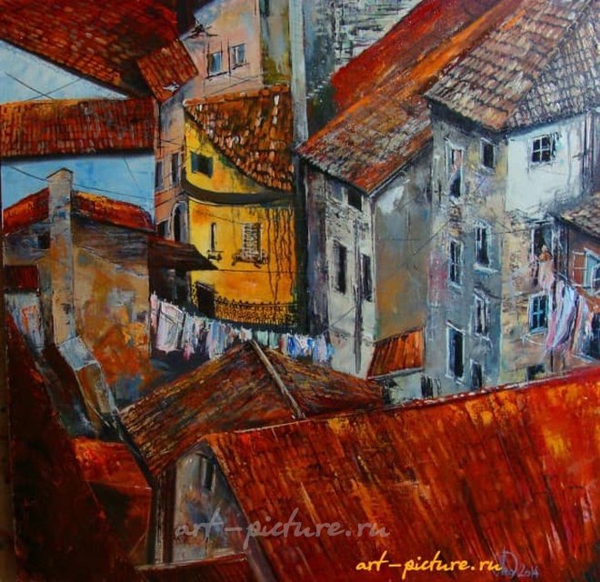 Итальянские крыши масло,холст
