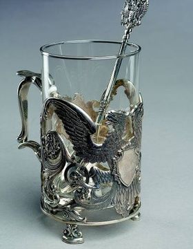 купить Серебряный подстаканник Орел Мастерская-студия «Межов»