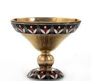 Русская серебряная чаша с эмалью позолотой XX века