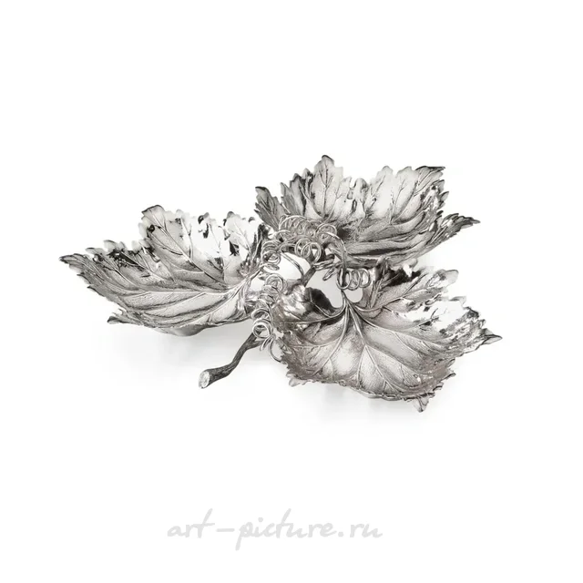 Серебряная Менажница 3 виноградных листа Buccellati серебро