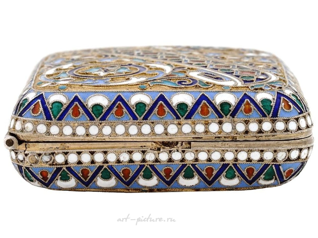 Русское серебро , Портсигар из русского позолоченного серебра