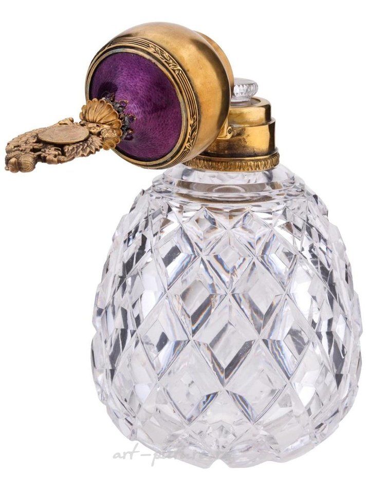 Русское серебро , Русская золоченая серебряная эмаль, рубин, бриллианты - бутылка