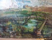 Весна холст на картоне.масло 
