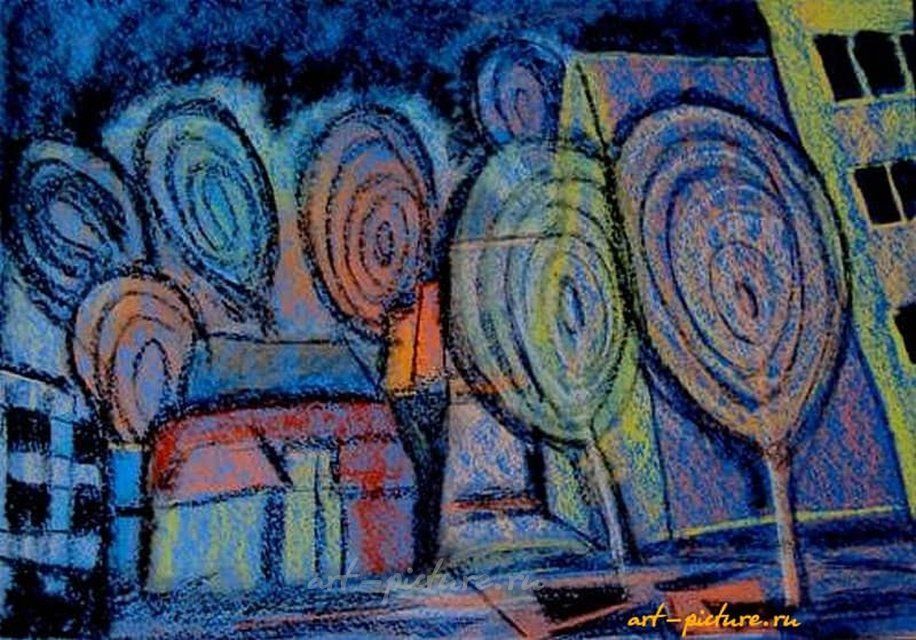 Ночь-2 бумага,пастель, уголь 