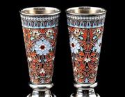 Серебряная стопка с эмалью Лиза Латышева