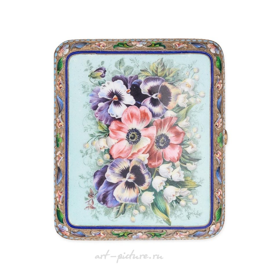 Russian silver , NO RESERVE - A FINE ANTIQUE IMPERIAL RUSSIAN SILVER ENAMEL C...