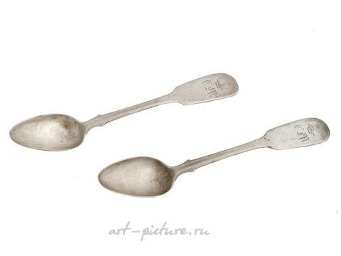 Русское серебро, Пара чайных ложек из русского серебра.