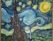 Звездная ночь в моем исполнении масло, холст 