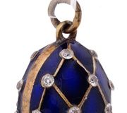 Серебряная подвеска "Яйцо" с позолотой 84 пробы и бриллиантами