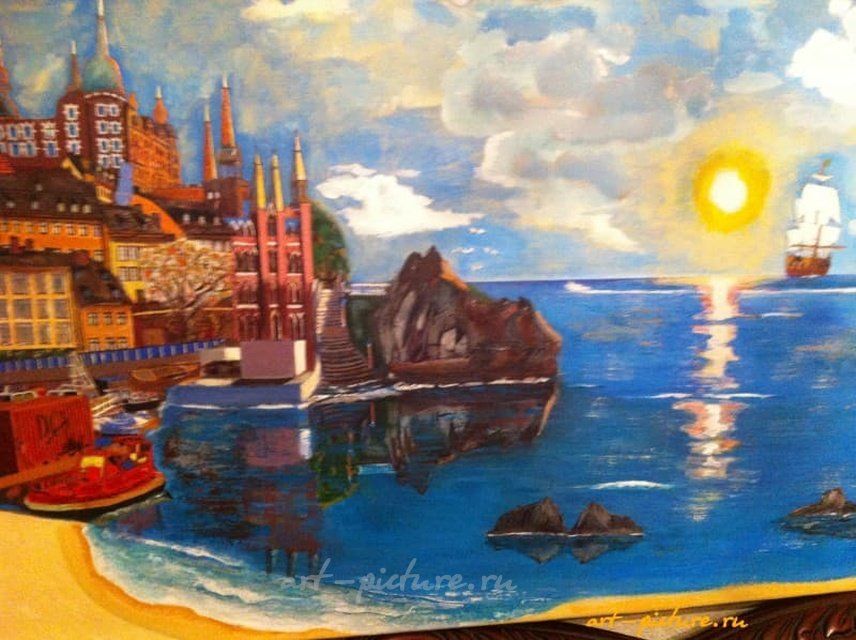 Стокгольм. Утро холст, акрил