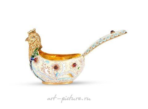 Русское серебро, Позолоченный, ковш в русском стиле