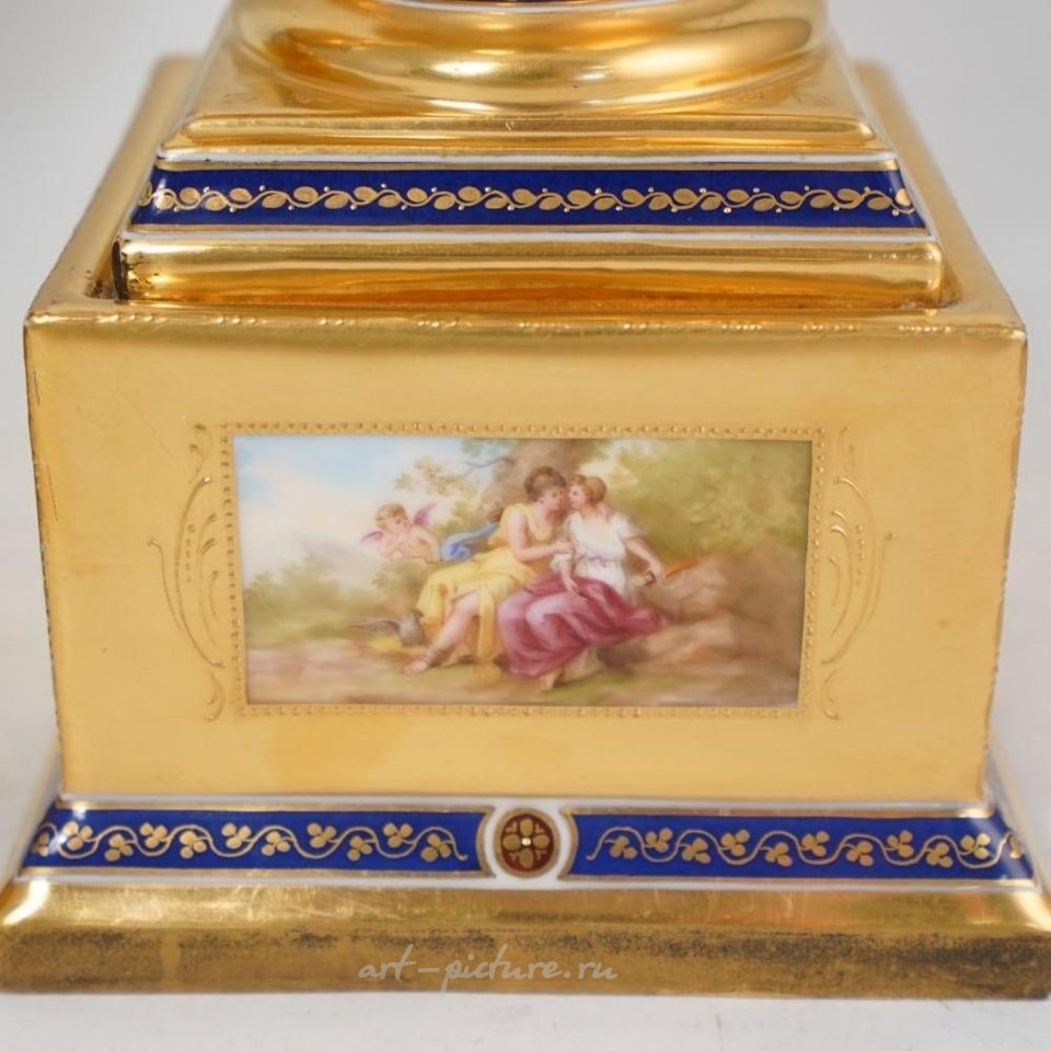 Royal Vienna Porcelain , Pair of Large 19th C. Royal Vienna Porcelain Urns