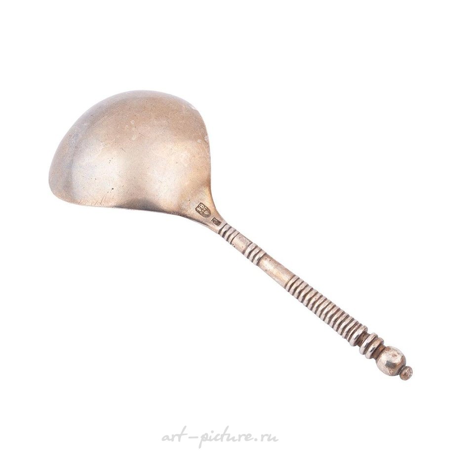 Русское серебро , Серебряная золоченая ложка для варенья. Марка мастера С. Павлова.