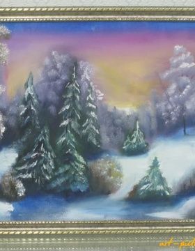 购买 冬天 画布，油画
