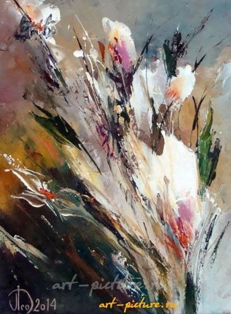 Букет цветов масло,холст