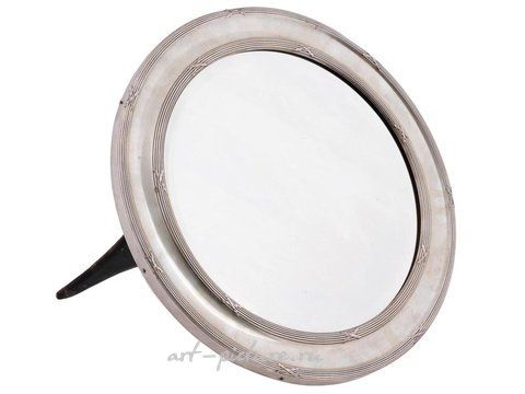 Русское серебро, Большое антикварное серебряное зеркало для стола или письменного стола