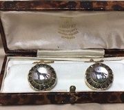 Серебряная подвеска Российской империи 84 проба с позолотой, бриллиантами и интаглио с изображением собаки и...