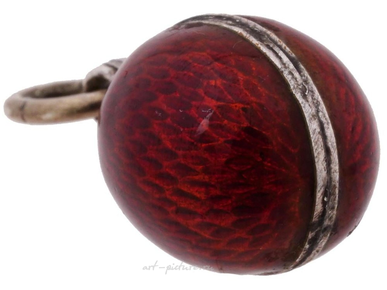 Russian silver , RUSSIAN SILVER GUILLOCHE ENAMEL EGG PENDANT