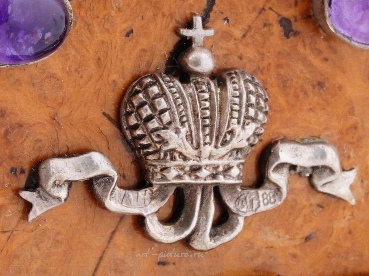 Russian silver , RUSSIAN GILT SILVER ENAMEL GEMS PRESENTATION BOX