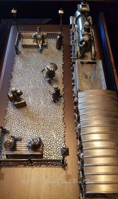 The jewelry sculptural composition "Nikolaevskaya Railway," silver