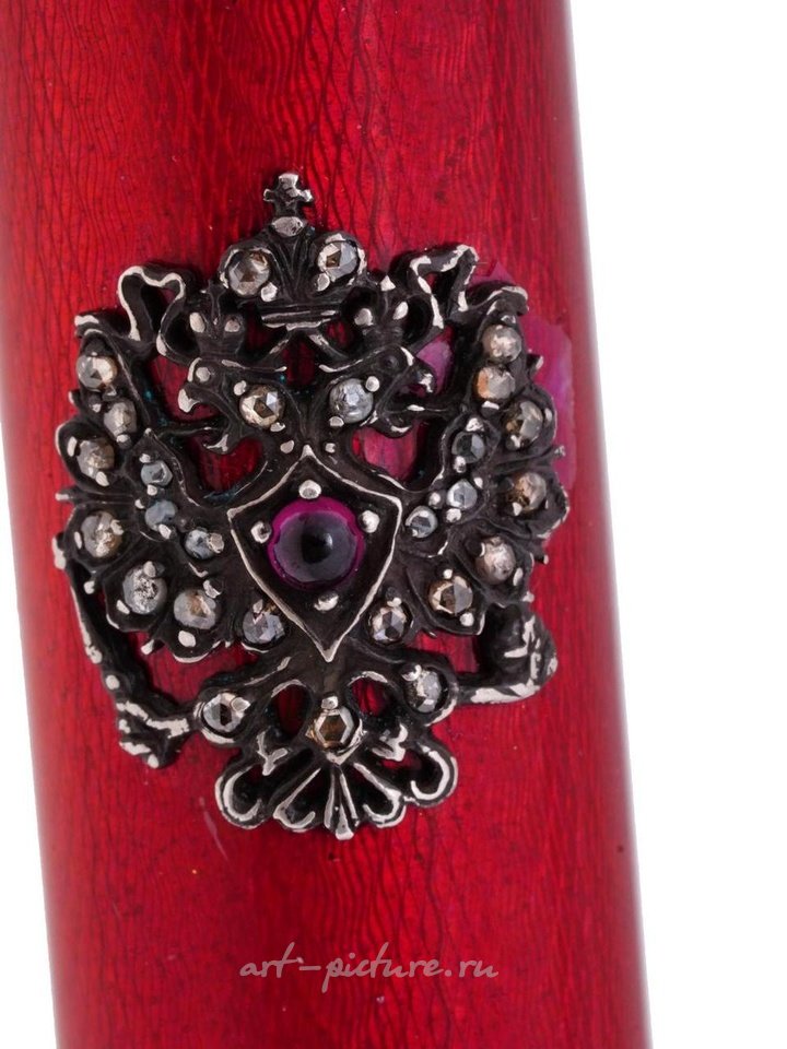 Русское серебро , РУЧКА ТРОСТИ С РУССКОЙ СЕРЕБРЯНОЙ ЭМАЛЬЮ