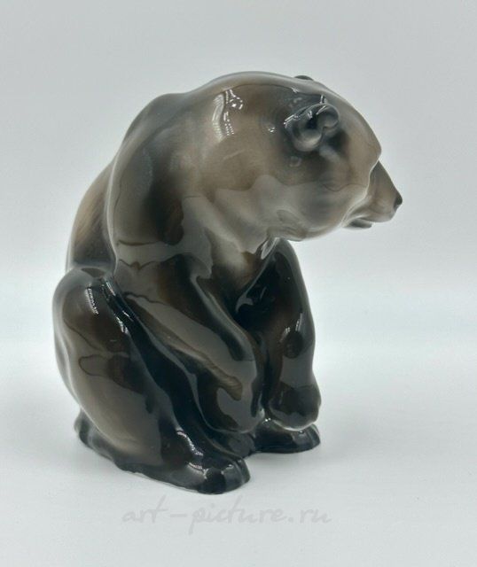 Фарфоровая фигура (статуэтка) "Медведь". Ручная подглазурная роспись. Германия, Rosenthal, 1923 г.