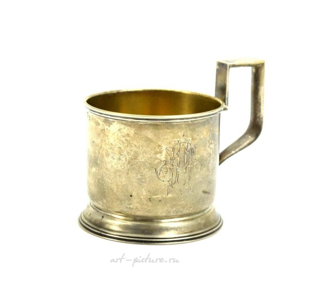 Русское серебро , Русская императорская серебряная подставка для чайного стаканчика, 1879 год