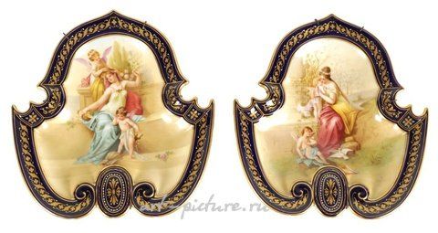 Royal Vienna, Выпуклые  тарелки позднего XIX века в стиле Вены