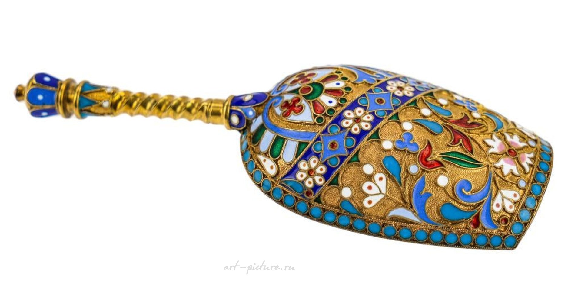 Русское серебро , Русская серебряная лопата с эмалью