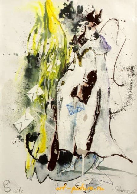 宁静（Silence）纸张、墨水、丙烯酸（纸张、墨水、丙烯颜料）