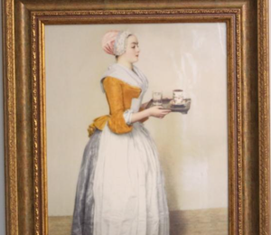 ШОКОЛАДНИЦА ФАРФОРОВЫЙ ПЛАСТ- КАРТИНА WEIMAR Германия