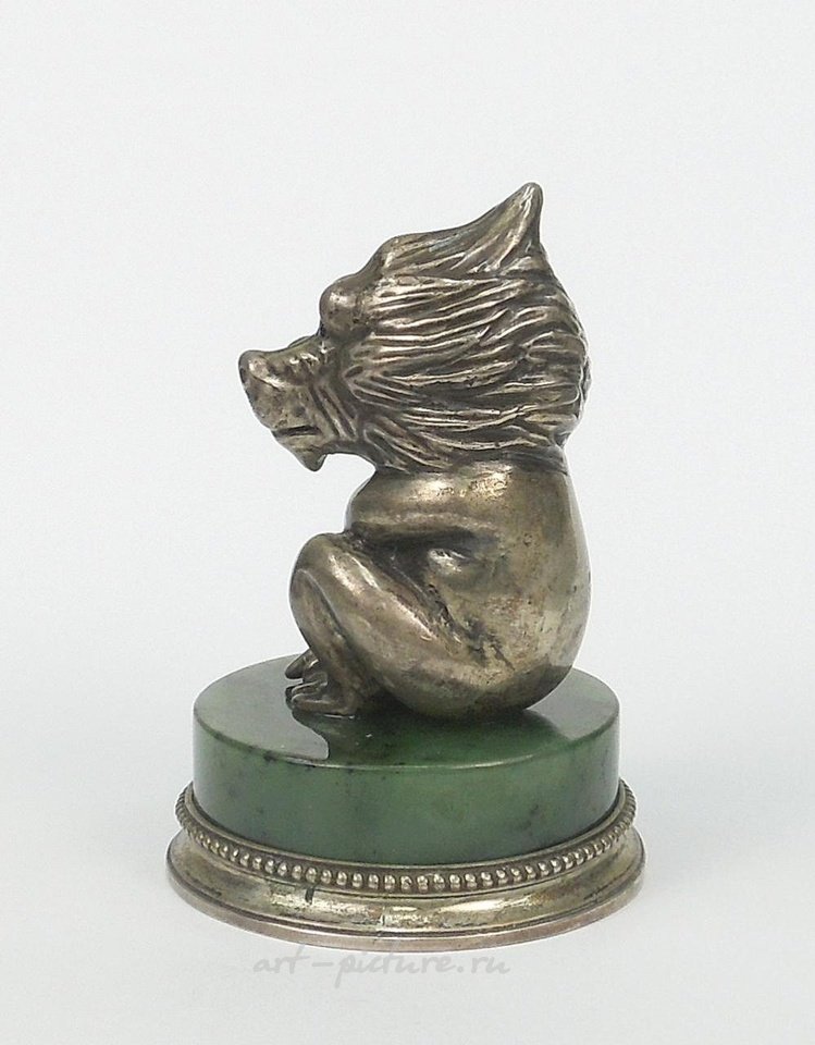Русское серебро , Русская серебряная фигурка бабуина Фаберже