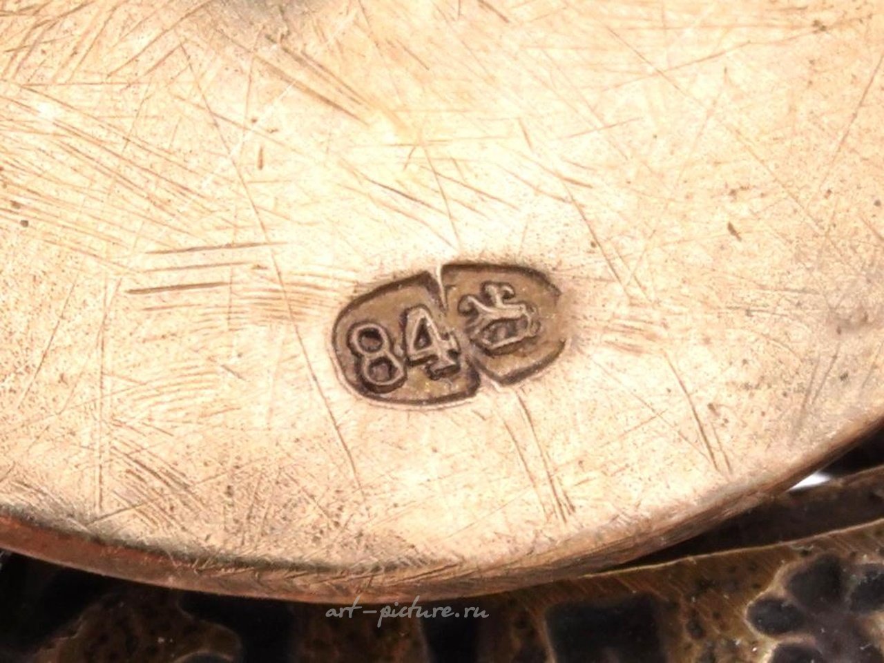 Russian silver , RUSSIAN 84 GILT SILVER NICHOLAS II ENAMEL BADGE