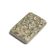 Маленький русский серебряный ковш с позолотой и эмалью в технике клузоне.