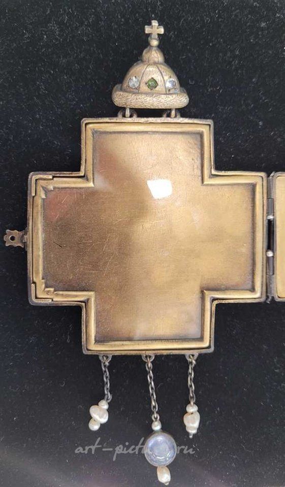 Русское серебро , Русская серебряная золотая подвеска Николая II в стандарте 84 золотника (875 пробы)...