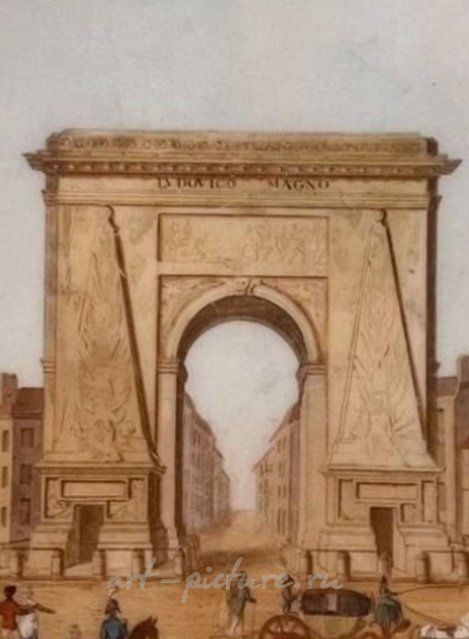 Тарелка с архитектурным пейзажем Париж, первая четверть XIX в.