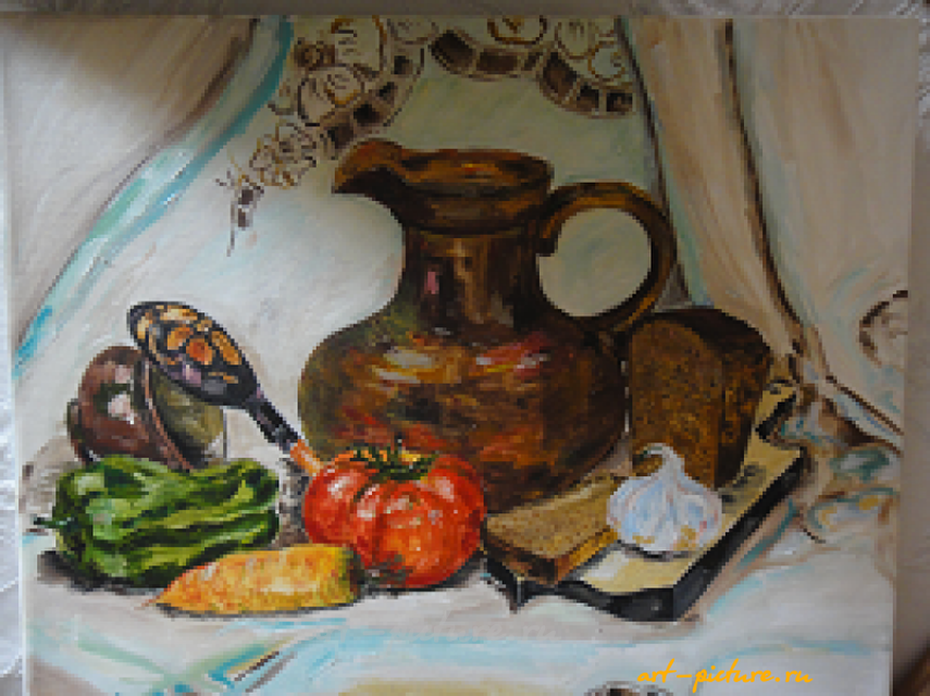 Натюрморт деревенский масло,холст 