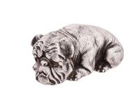 Фигурка бульдога из русского серебра 88 пробы с рубинами