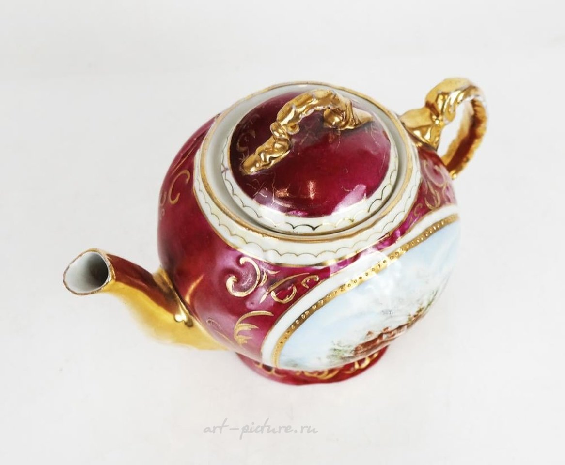 Royal Vienna , Фарфоровые сосуды Royal Vienna из Австрии: чайник, сахарница и сливочник (3)