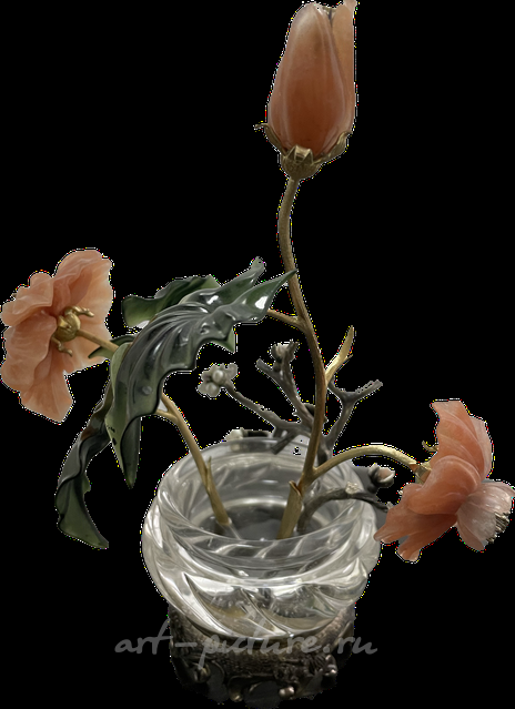 Ювелирная композиция "Икебана" из драгоценных металлов и камней Автор работы Светлана Седых