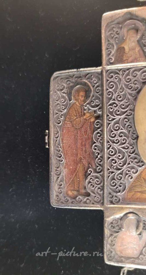 Русское серебро , Русская серебряная золотая подвеска Николая II в стандарте 84 золотника (875 пробы)...