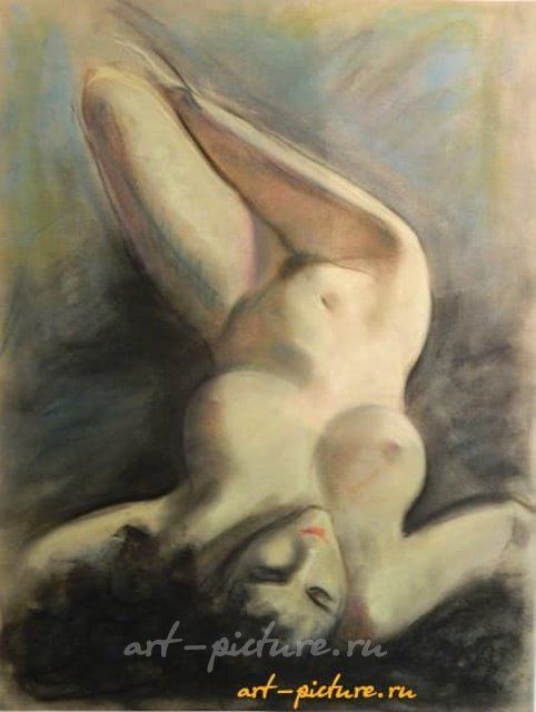 Обнажённая натура пастель,бумага 