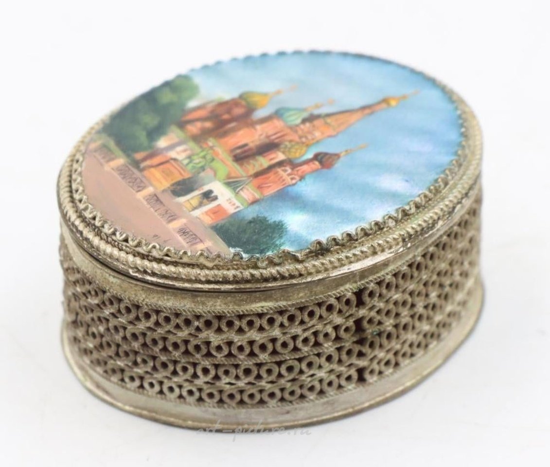 Русское серебро , Винтажные русские лаковые шкатулки Федоскино