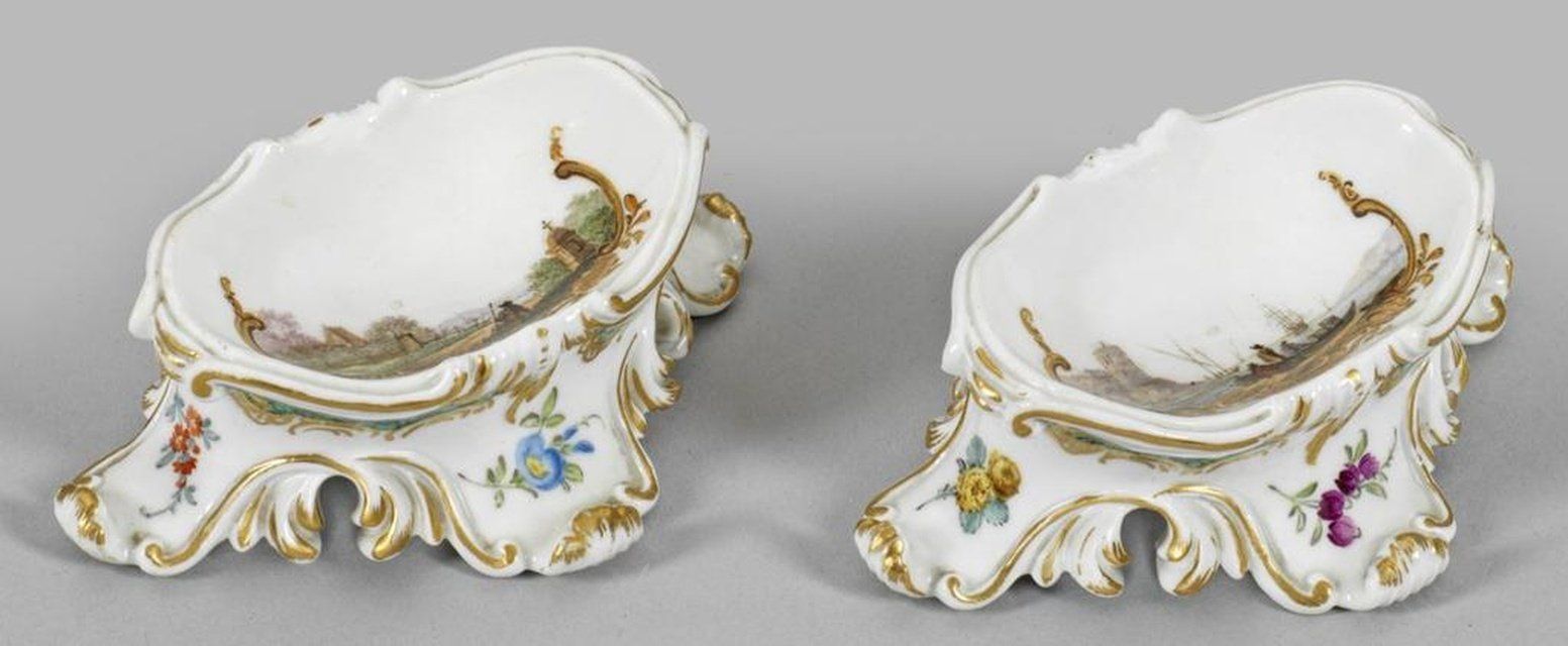 Солонки живописные из Охотничьего сервиза Екатерины II