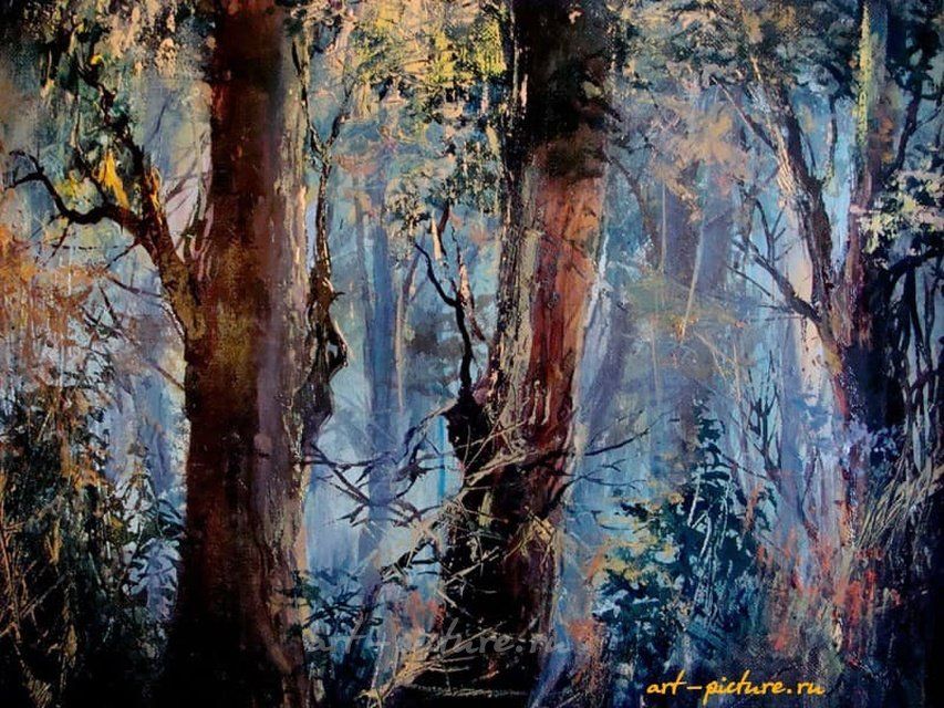 Сиреневый лес масло,холст