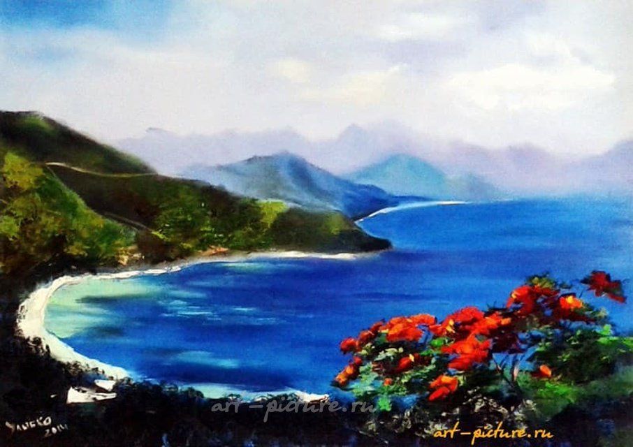 У райских берегов масло, холст 