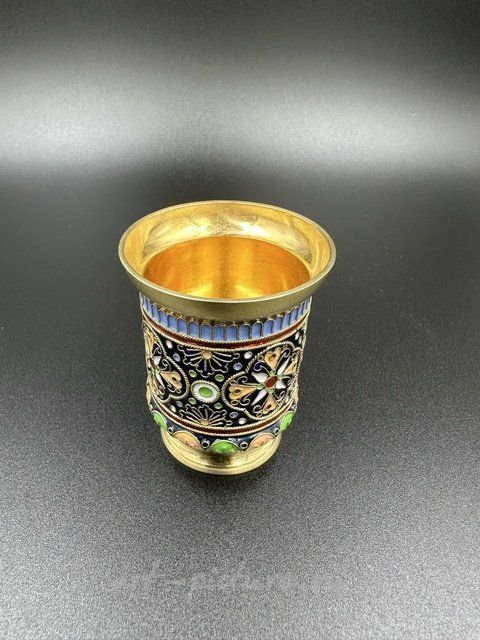 Стопка. Серебро, позолота, эмаль. Российская Империя ( Россия ), Хлебников, 1877 г.